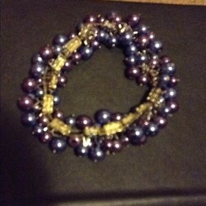 💚Pearly purple stretchy bracelet